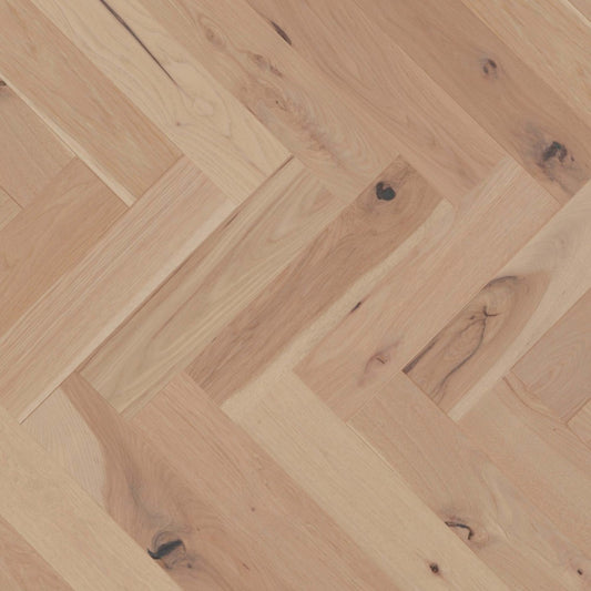 Flair Engineered - Hickory in Desert Rose - 5" Herringbone Brushed Hardwood