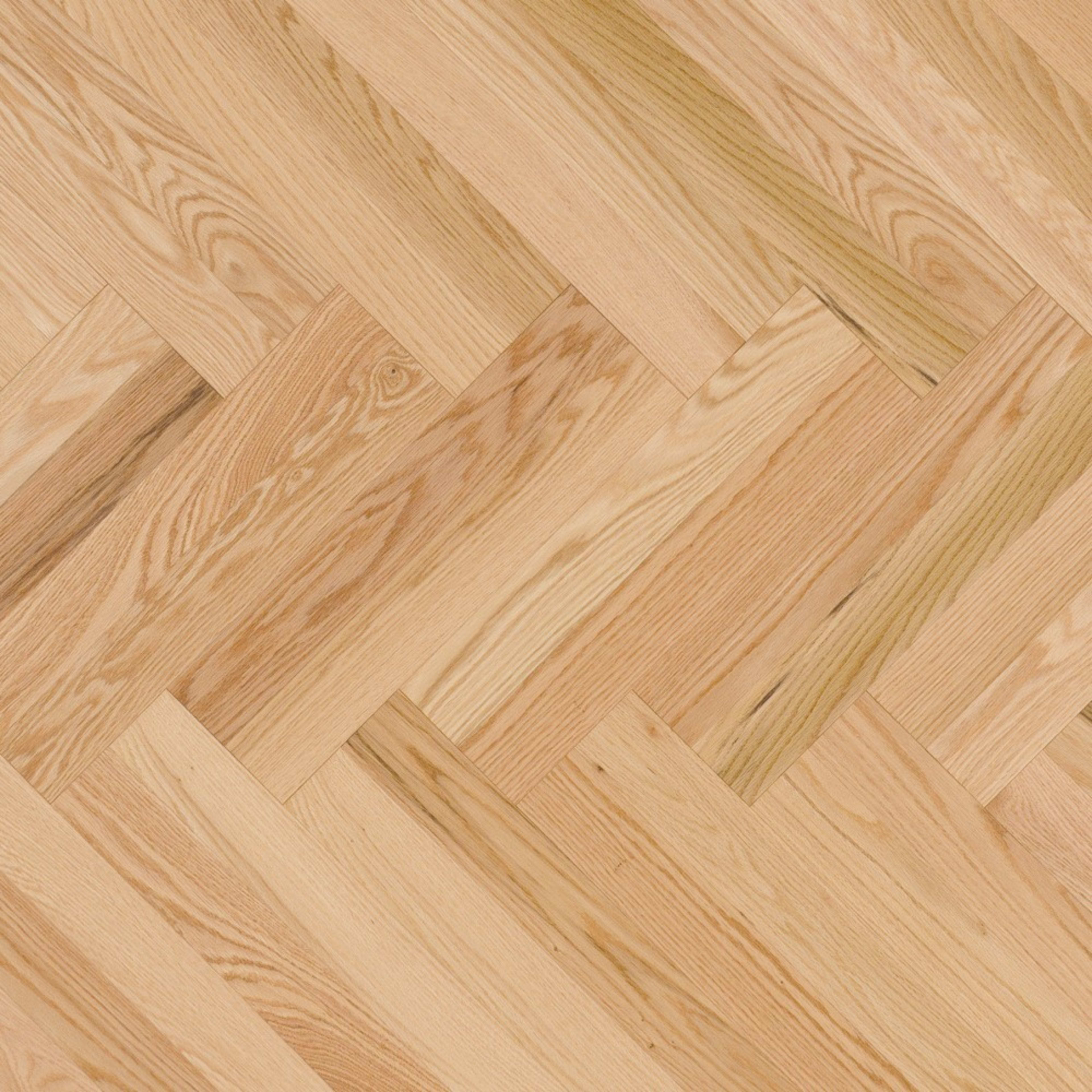 Natural - Duramatt in Red Oak - 5" Exclusive Smooth Herringbone Hardwood